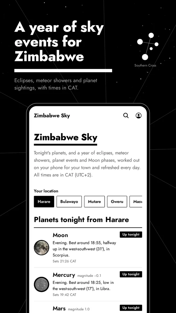 A year of sky events for Zimbabwe