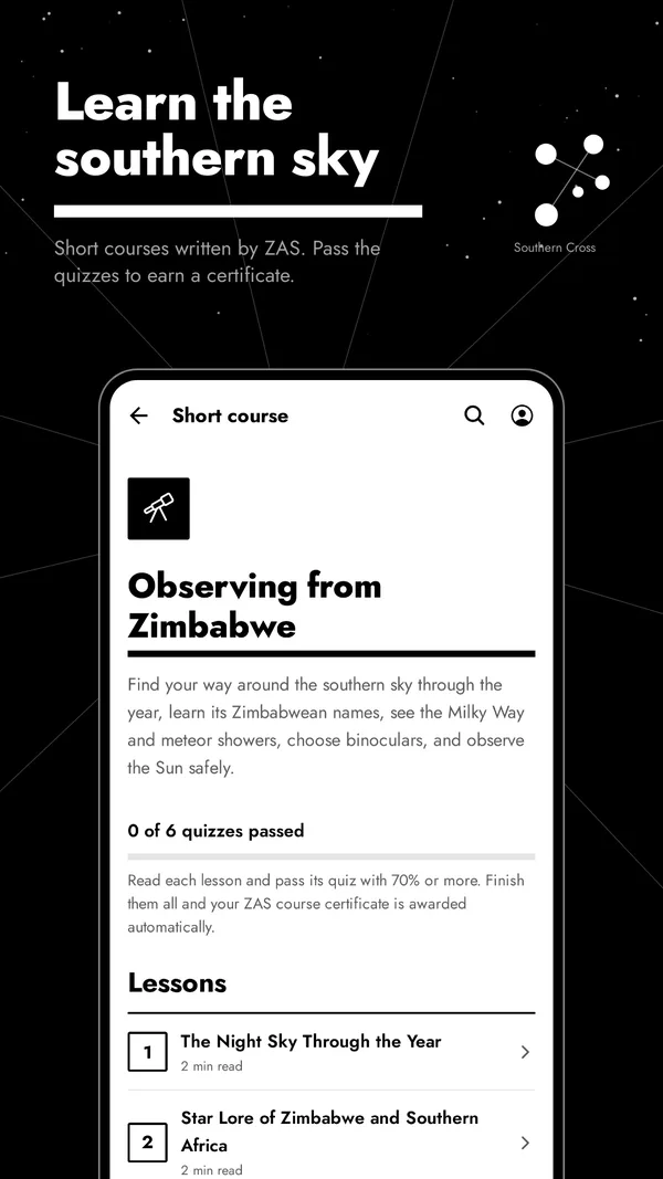 A short course on observing from Zimbabwe